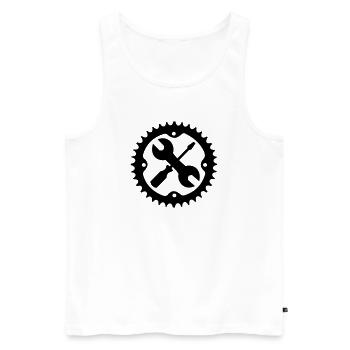 Bike Readyshap Set Logo - Männer Premium Bio Tank Top - Weiß - Vorne - Michal (187cm)