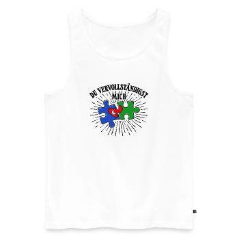 Romantisch Valentinstag Herz Statement - Männer Premium Bio Tank Top - Weiß - Vorne - Michal (187cm)