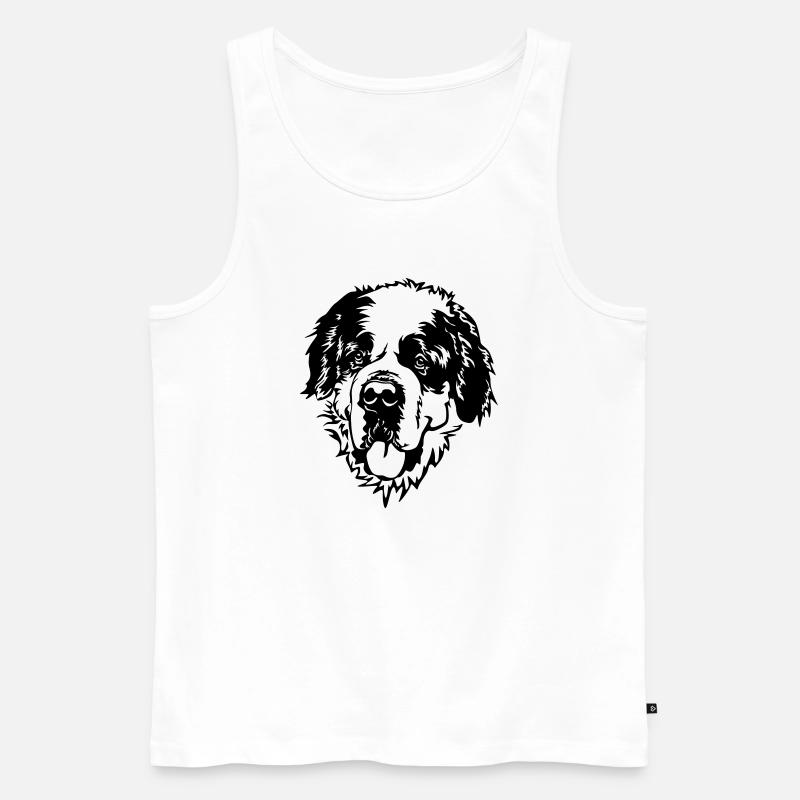 Bernhardiner Kopf - Männer Premium Bio Tank Top - Weiß