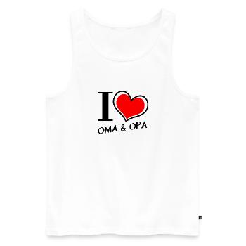 Ich liebe Oma Opa - Männer Premium Bio Tank Top - Weiß - Vorne - Michal (187cm)