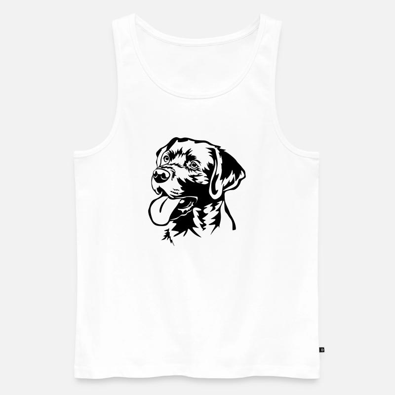 Labrador Retriever Kopf - Männer Premium Bio Tank Top - Weiß