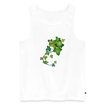 immergrüne leuchtend grüne Efeu Ranke - Männer Premium Bio Tank Top - Weiß - Vorne - AI Model Male 178 light (178cm)