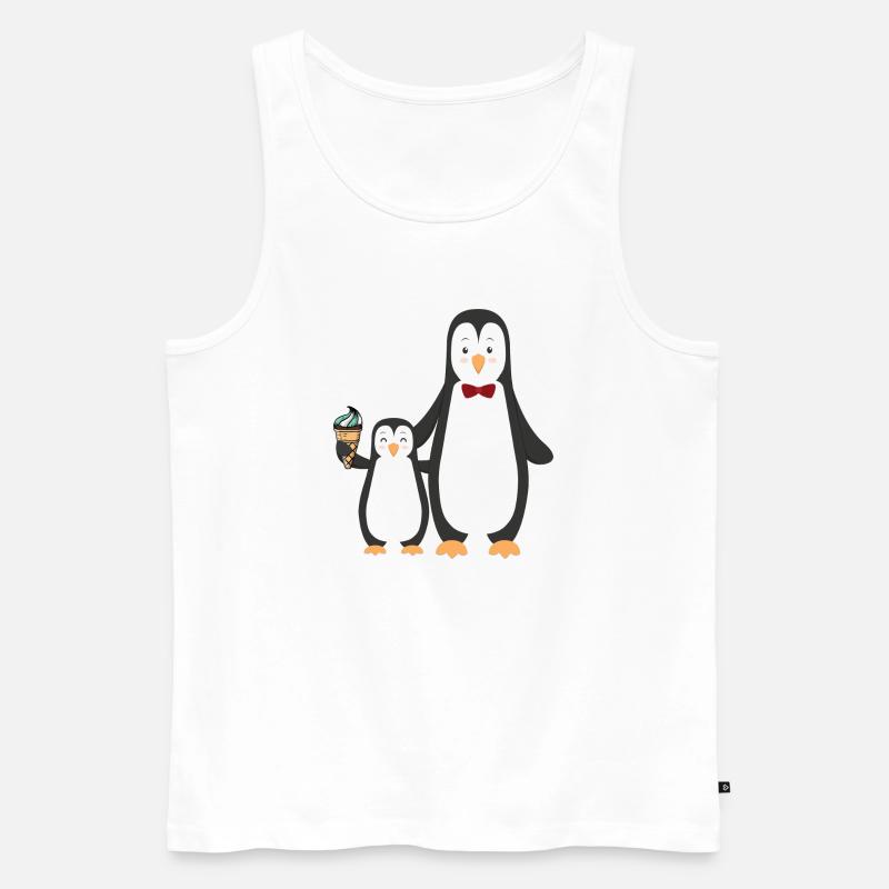Pinguin Pinguine mit Eis - Männer Premium Bio Tank Top - Weiß