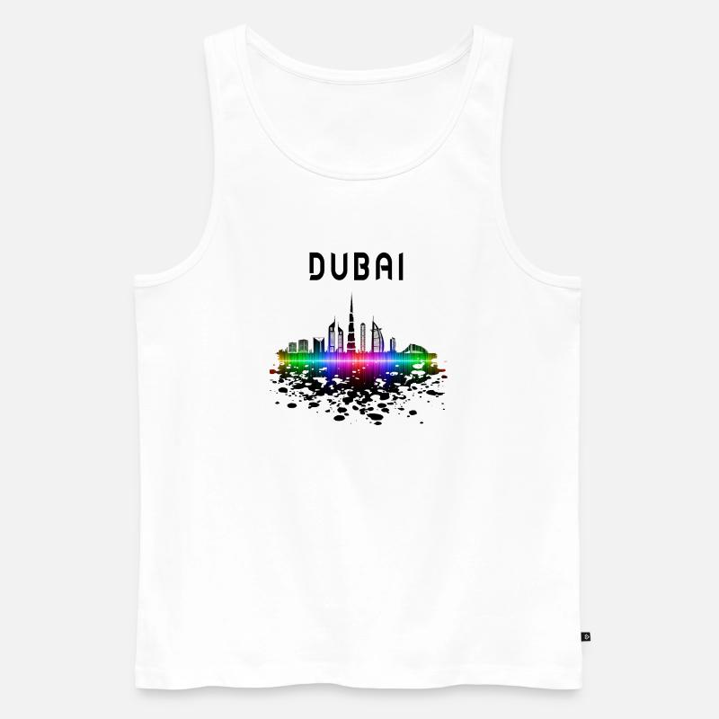 Dubai Skyline Splash Design / Geschenk - Männer Premium Bio Tank Top - Weiß