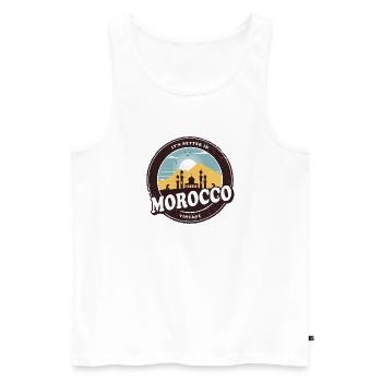 Maroc Vintage Mosquée Design - Débardeur bio Premium Homme - blanc - Devant - Michal (187cm)