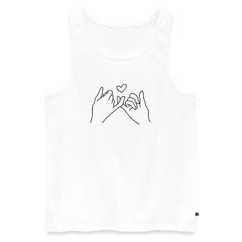 Herz Ich liebe dich - Männer Premium Bio Tank Top - Weiß - Vorne - Michal (187cm)
