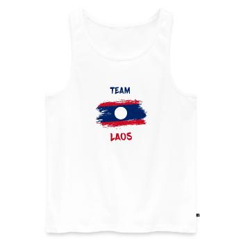 Team Laos Drapeaux Design / Cadeau - Débardeur bio Premium Homme - blanc - Devant - AI Model Male 178 light (178cm)