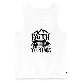 Faith Can Move Mountains Inspiration - Men's Premium Organic Tank Top - white - Front - Michal (187cm)