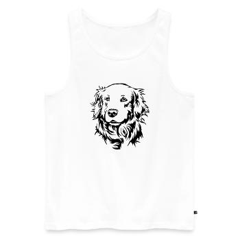 Tête de golden retriever - Débardeur bio Premium Homme - blanc - Devant - Michal (187cm)
