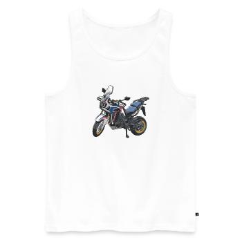 Africa Twin Enduro - solo tricolor - Men's Premium Organic Tank Top - white - Front - Michal (187cm)