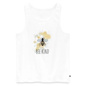 Biene Be Bee Kind - Männer Premium Bio Tank Top - Weiß - Vorne - AI Model Male 178 light (178cm)