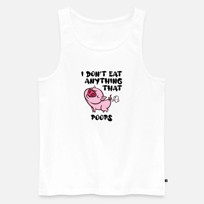 Schwein Vegan Statement - Männer Premium Bio Tank Top - Weiß
