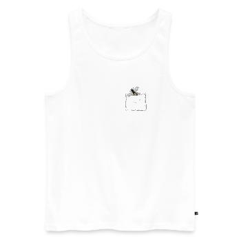 Abeille dans la poche de poitrine - Débardeur bio Premium Homme - blanc - Devant - Michal (187cm)