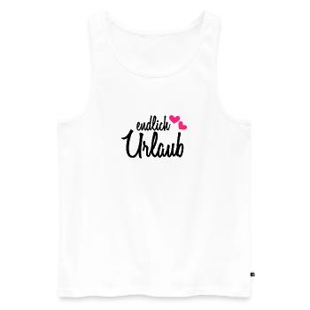 Endlich Urlaub - Männer Premium Bio Tank Top - Weiß - Vorne - Michal (187cm)
