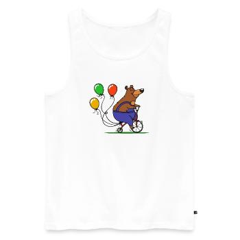 Carnival Carnival Bear Balloon - Men's Premium Organic Tank Top - white - Front - AI Model Male 178 light (178cm)