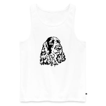 Englischer Springer Spaniel Kopf - Männer Premium Bio Tank Top - Weiß - Vorne - AI Model Male 178 light (178cm)