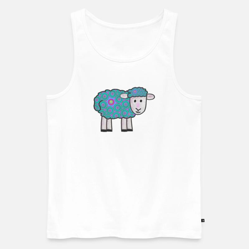 Spiralfarbenes Schäfchen Muster - Männer Premium Bio Tank Top - Weiß