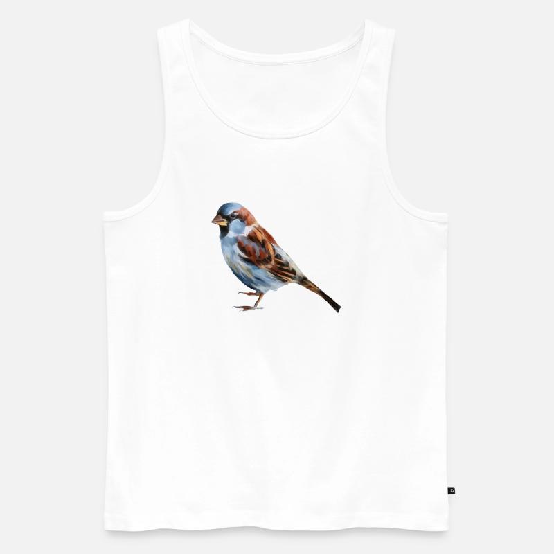 Vogel Spatz  - Männer Premium Bio Tank Top - Weiß