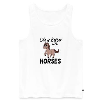 Proverbes de chevaux - Débardeur bio Premium Homme - blanc - Devant - Michal (187cm)