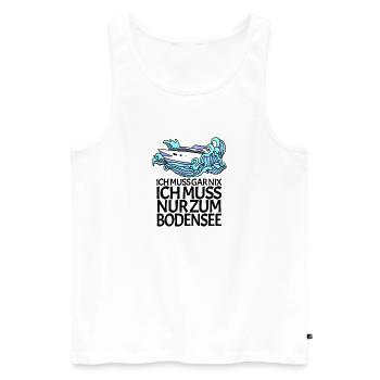 Bodensee - Männer Premium Bio Tank Top - Weiß - Vorne - Michal (187cm)