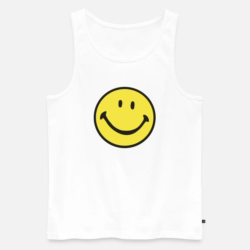 Lächeln - Männer Premium Bio Tank Top - Weiß