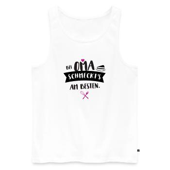 oma köchin schmecken lecker geschenk küche koch lo - Männer Premium Bio Tank Top - Weiß - Vorne - Michal (187cm)