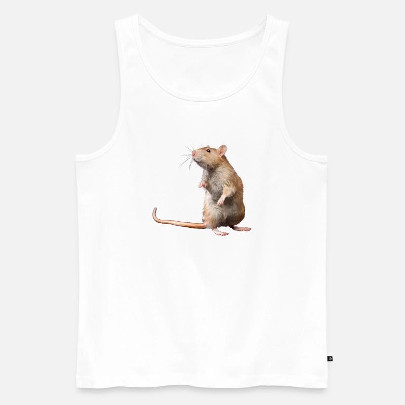 Maus - Männer Premium Bio Tank Top - Weiß