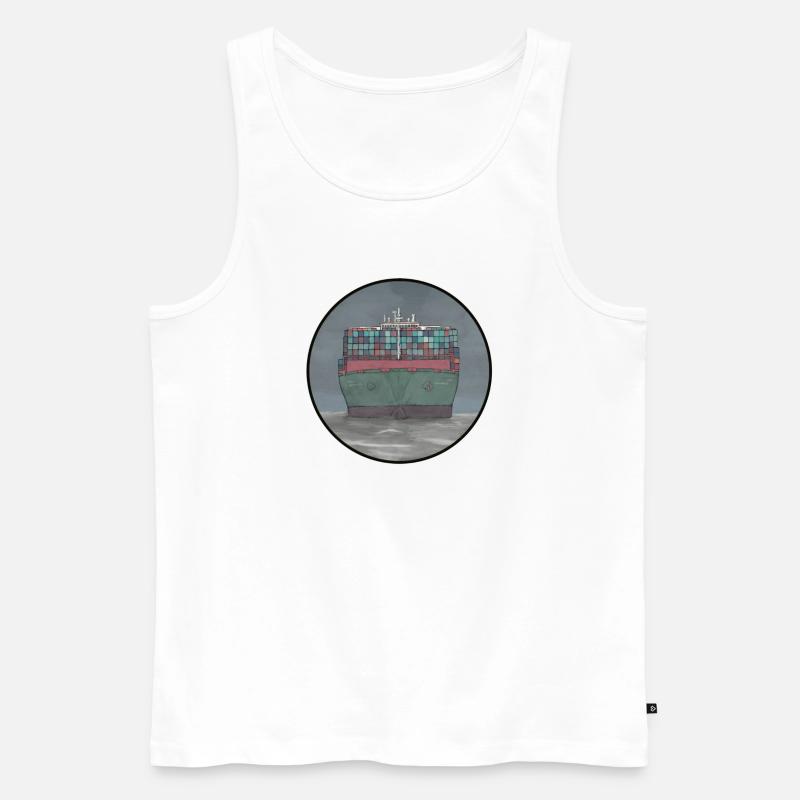 Containerschiff - Männer Premium Bio Tank Top - Weiß