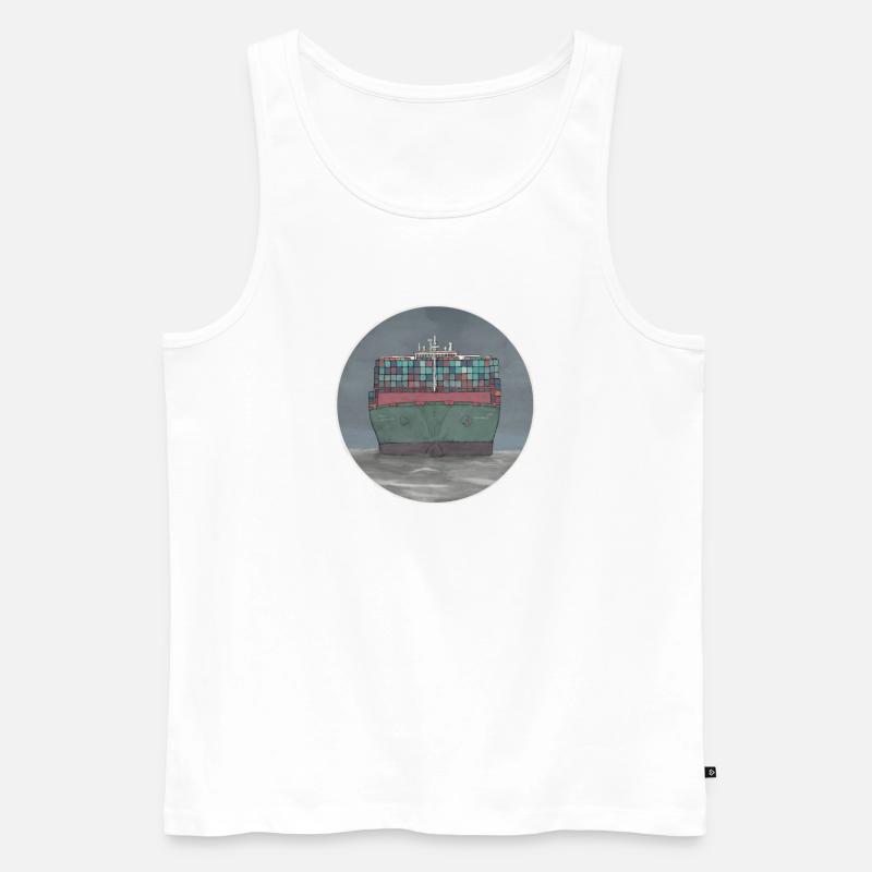 Containerschiff - Männer Premium Bio Tank Top - Weiß