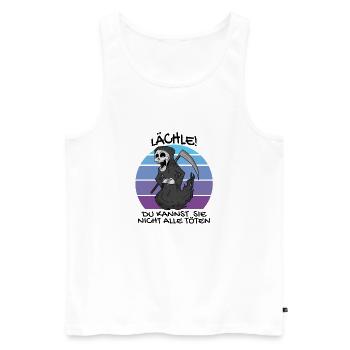 Sarkastisch provozierend Provokation - Männer Premium Bio Tank Top - Weiß - Vorne - Michal (187cm)