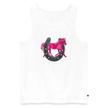 Pony emotion - Men's Premium Organic Tank Top - white - Front - Michal (187cm)