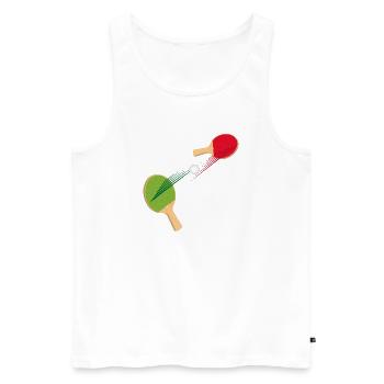 deux raquettes de ping-cong avec balle - Débardeur bio Premium Homme - blanc - Devant - Michal (187cm)