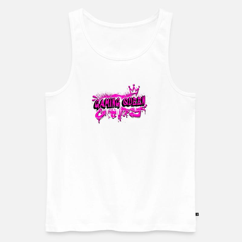 Gaming Queen Graffiti Design - Männer Premium Bio Tank Top - Weiß
