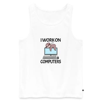 Computer Nerd Programmer Men Gift - Men's Premium Organic Tank Top - white - Front - Michal (187cm)