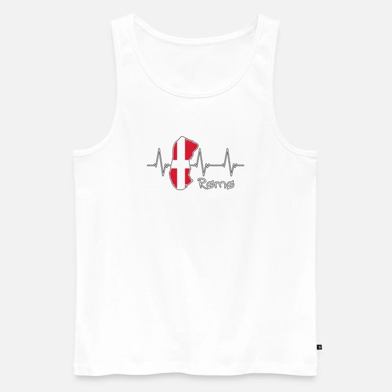Rømø Römö Dänemark Denmark Insel Design - Männer Premium Bio Tank Top - Weiß