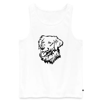 Golden Retriever Head - Men's Premium Organic Tank Top - white - Front - Michal (187cm)