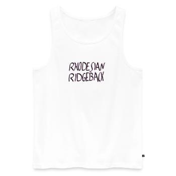 Rhodesian Ridgeback SchriftzugDesign - Männer Premium Bio Tank Top - Weiß - Vorne - Michal (187cm)