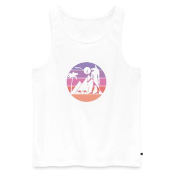 Mythische Silhouette - Anubis - Männer Premium Bio Tank Top - Weiß - Vorne - Michal (187cm)