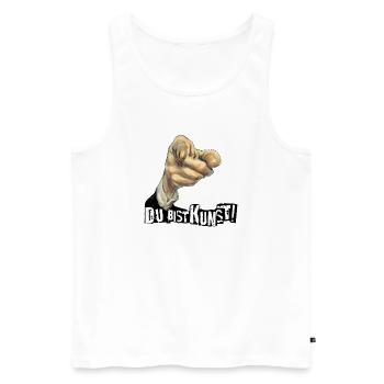 Jeder Mensch ist Kunst | DU BIST KUNST - Männer Premium Bio Tank Top - Weiß - Vorne - AI Model Male 178 light (178cm)