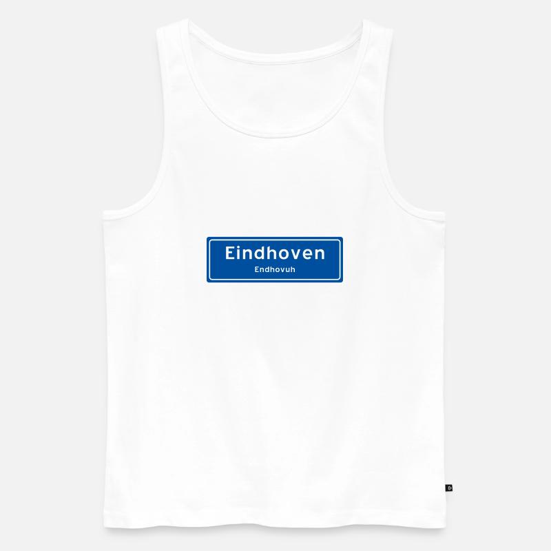 Ortsschild Eindhoven - Männer Premium Bio Tank Top - Weiß