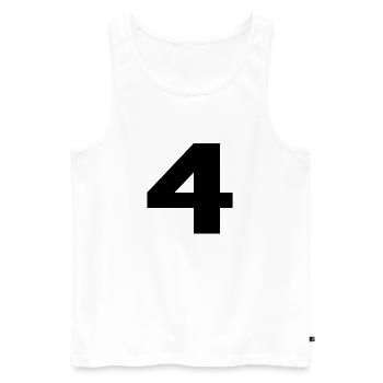 Number 4 in black - Men's Premium Organic Tank Top - white - Front - Michal (187cm)