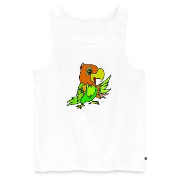 Papageien Farbwirbel - Männer Premium Bio Tank Top - Weiß - Vorne - AI Model Male 178 light (178cm)