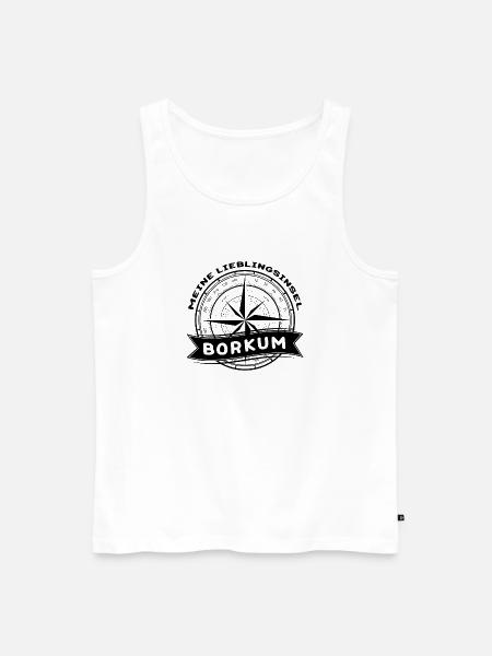 Borkum - Meine Lieblingsinsel - Männer Premium Bio Tank Top - Weiß