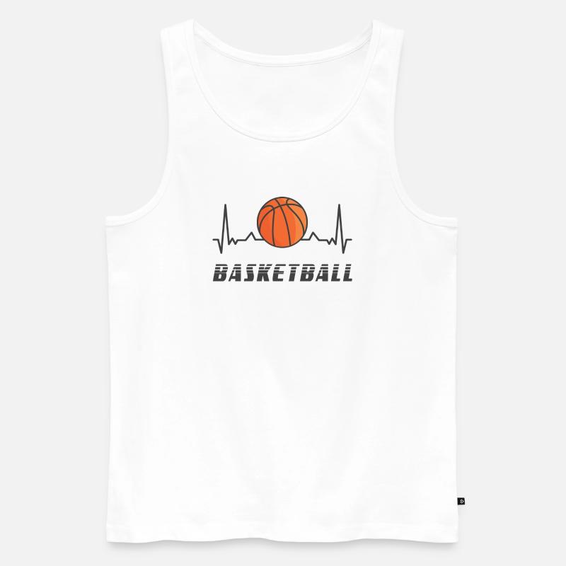 Basketball Herzfrequenz Design - Männer Premium Bio Tank Top - Weiß
