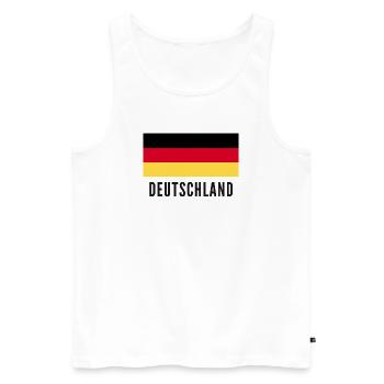 Deutschland  - Männer Premium Bio Tank Top - Weiß - Vorne - Michal (187cm)