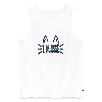 1. Klasse Erstklässlerin - Katzen - Männer Premium Bio Tank Top - Weiß - Vorne - Michal (187cm)