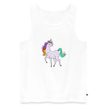 Licorne avec des astérisques et des couleurs arc-en-ciel - Débardeur bio Premium Homme - blanc - Devant - Michal (187cm)