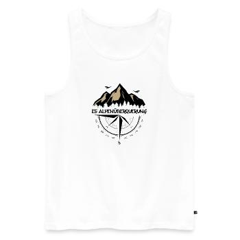 E5 Alpenüberquerung - Männer Premium Bio Tank Top - Weiß - Vorne - AI Model Male 178 light (178cm)