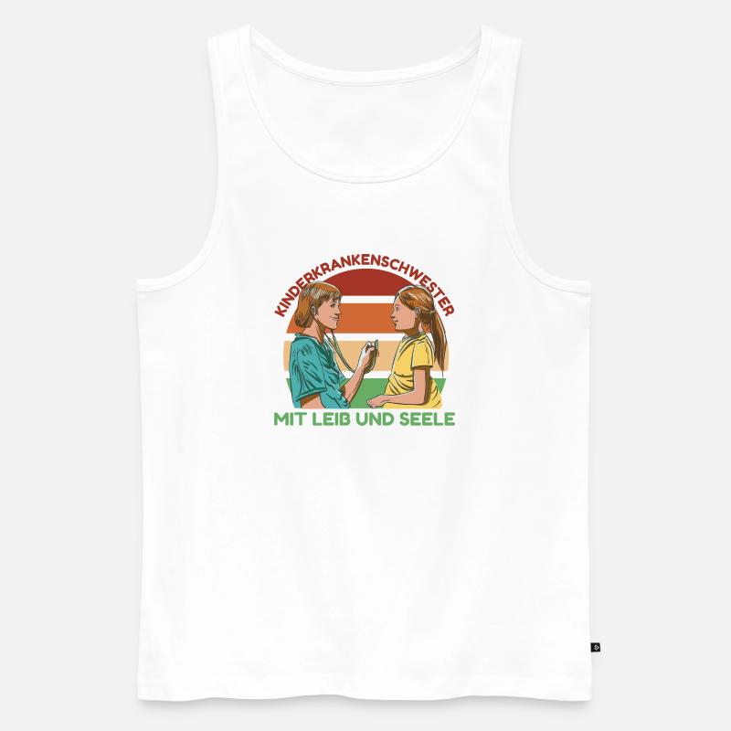 Kinderkrankenschwester mit Leib und Seele - Männer Premium Bio Tank Top - Weiß
