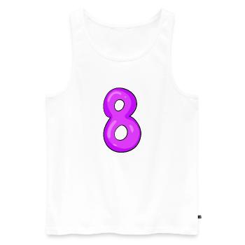8 - Männer Premium Bio Tank Top - Weiß - Vorne - Michal (187cm)